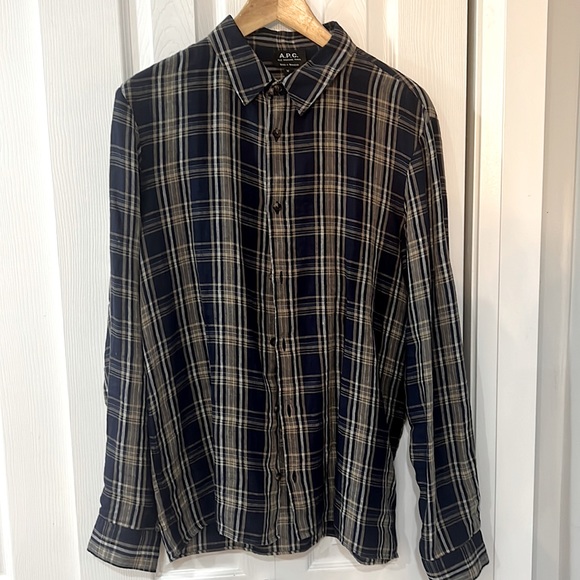 A.P.C. Other - APC long sleeve plaid linen shirt